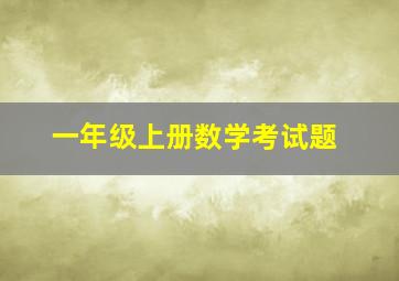 一年级上册数学考试题