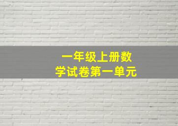 一年级上册数学试卷第一单元