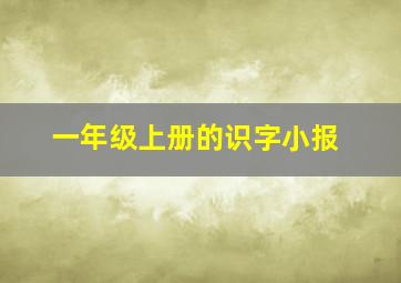 一年级上册的识字小报