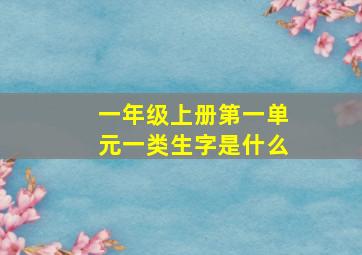 一年级上册第一单元一类生字是什么