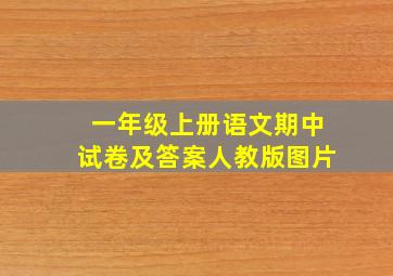 一年级上册语文期中试卷及答案人教版图片