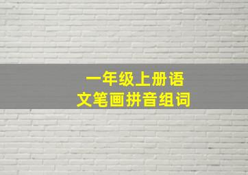 一年级上册语文笔画拼音组词