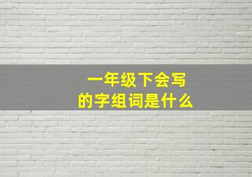 一年级下会写的字组词是什么