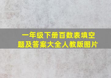 一年级下册百数表填空题及答案大全人教版图片