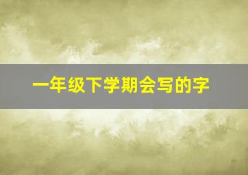 一年级下学期会写的字