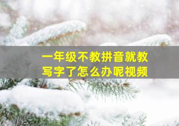 一年级不教拼音就教写字了怎么办呢视频