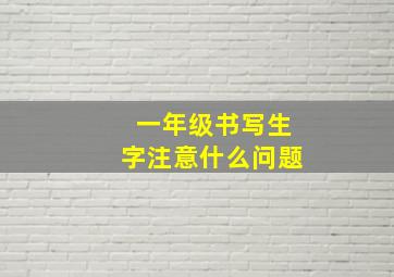 一年级书写生字注意什么问题