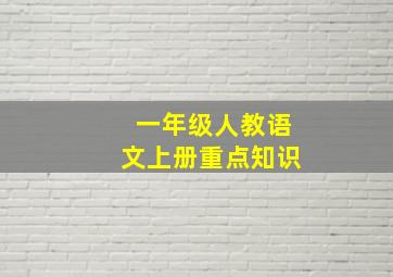 一年级人教语文上册重点知识