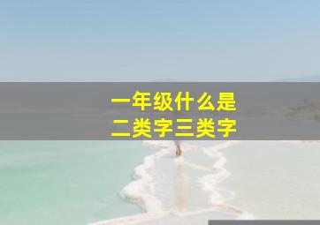 一年级什么是二类字三类字