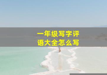 一年级写字评语大全怎么写