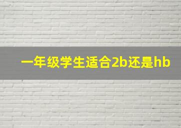 一年级学生适合2b还是hb