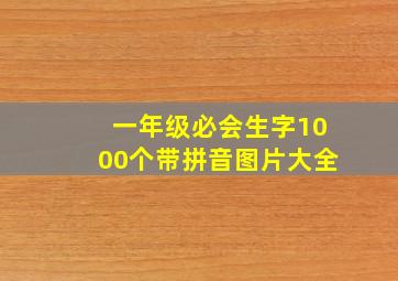 一年级必会生字1000个带拼音图片大全