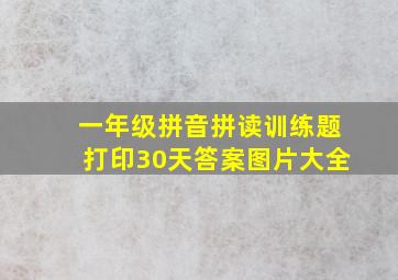 一年级拼音拼读训练题打印30天答案图片大全