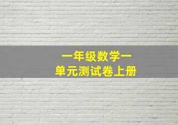 一年级数学一单元测试卷上册