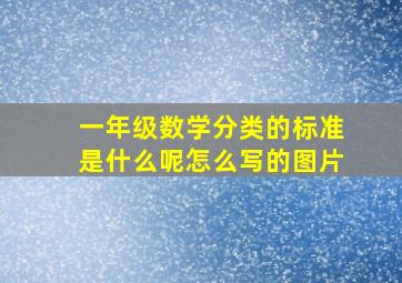 一年级数学分类的标准是什么呢怎么写的图片