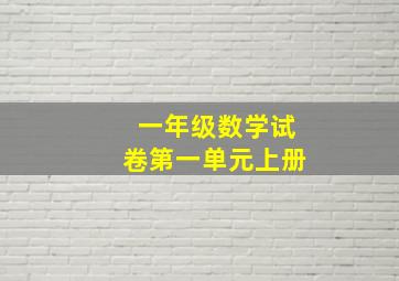 一年级数学试卷第一单元上册