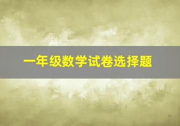 一年级数学试卷选择题