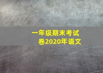 一年级期末考试卷2020年语文