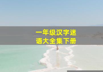 一年级汉字迷语大全集下册