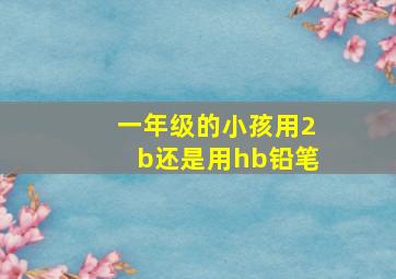 一年级的小孩用2b还是用hb铅笔