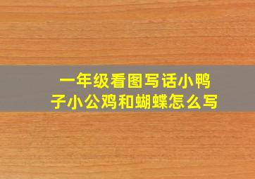 一年级看图写话小鸭子小公鸡和蝴蝶怎么写