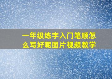 一年级练字入门笔顺怎么写好呢图片视频教学