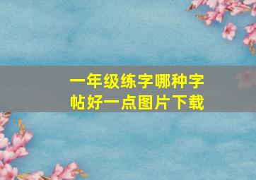 一年级练字哪种字帖好一点图片下载