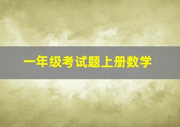 一年级考试题上册数学