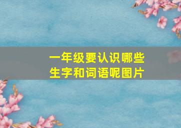 一年级要认识哪些生字和词语呢图片