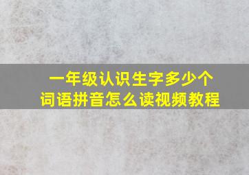 一年级认识生字多少个词语拼音怎么读视频教程