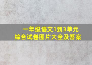 一年级语文1到3单元综合试卷图片大全及答案