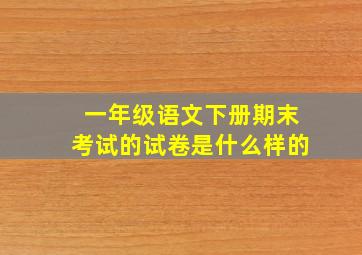 一年级语文下册期末考试的试卷是什么样的