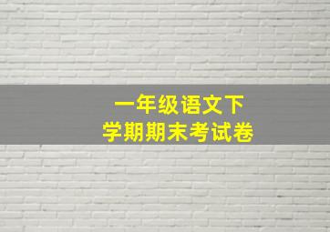 一年级语文下学期期末考试卷