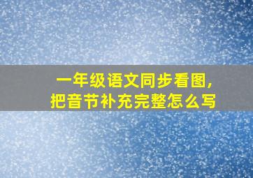 一年级语文同步看图,把音节补充完整怎么写