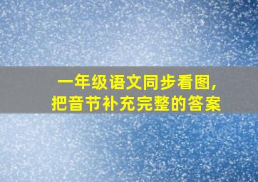 一年级语文同步看图,把音节补充完整的答案