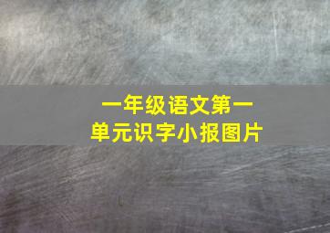 一年级语文第一单元识字小报图片