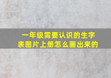 一年级需要认识的生字表图片上册怎么画出来的