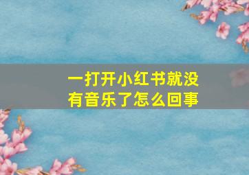 一打开小红书就没有音乐了怎么回事