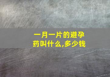 一月一片的避孕药叫什么,多少钱