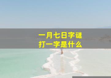 一月七日字谜打一字是什么