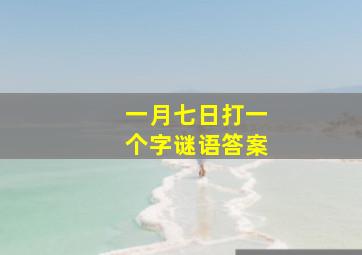 一月七日打一个字谜语答案