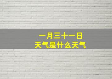 一月三十一日天气是什么天气