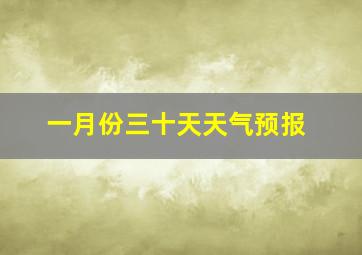 一月份三十天天气预报