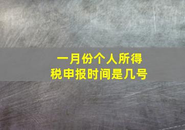 一月份个人所得税申报时间是几号