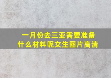 一月份去三亚需要准备什么材料呢女生图片高清