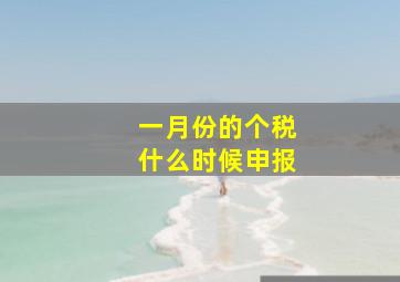 一月份的个税什么时候申报