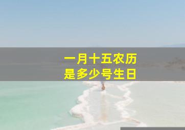 一月十五农历是多少号生日