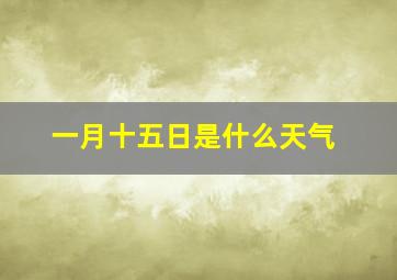 一月十五日是什么天气