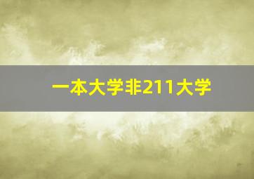 一本大学非211大学