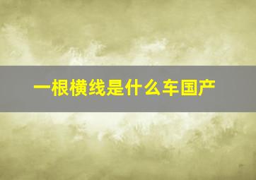 一根横线是什么车国产